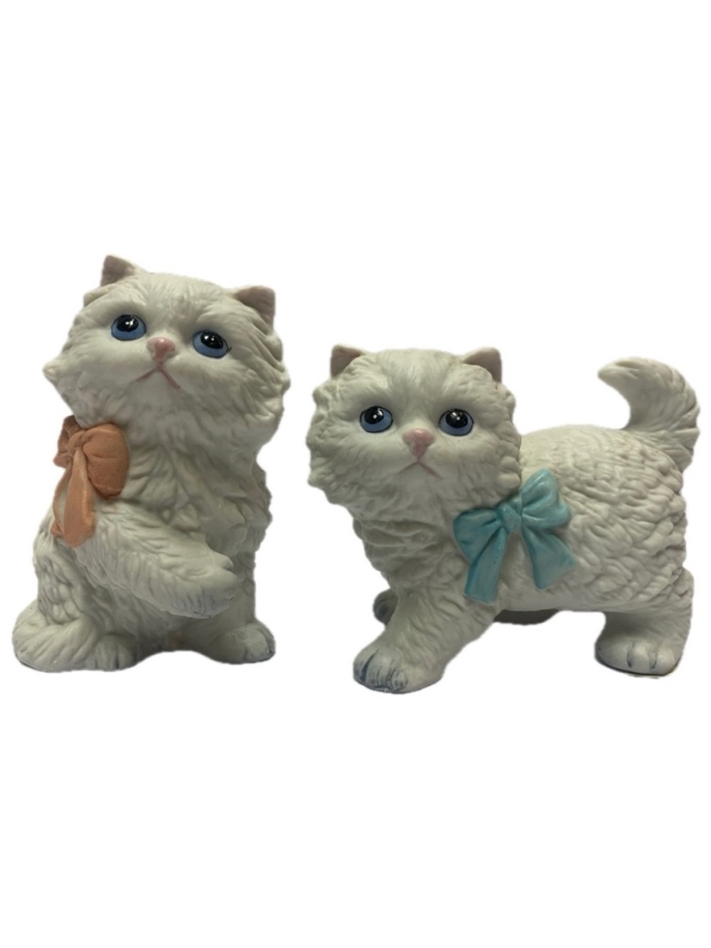 Vintage HOMCO Persian Kitten Figurines Set 1428 Bisque Porcelain Cats